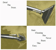 9 3/4" wide 30" long TWISTING HEAD Stair Tool, CLOSED SPRAY, 500psi, brass valve