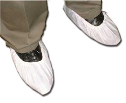 Plastic Booties, White 50 pair