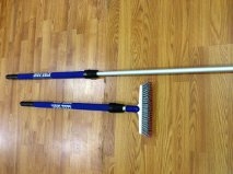 Grout brush shark with telescoping heavy duty pole