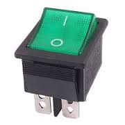 Green Switch ,DPST , Neon Lit (4 Prongs)