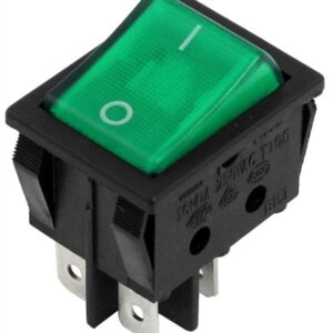 Green Switch ,SPST , Neon Lit (3 Prongs)