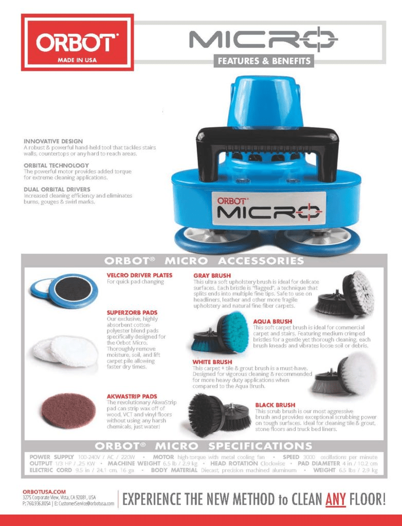 Orbot Micro Black Brush (set of 2) Aggressive scrubbing applications