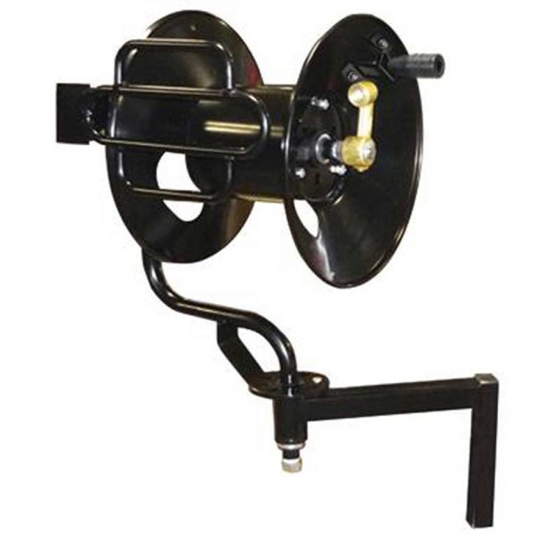 Skid or Wall Mount Super Heavy Duty Pressure Washer Hose Reel 200 FT Inlet: 3/8 Inch MNPT Solid Water/Air Capacity Black HR-WOJET-838 