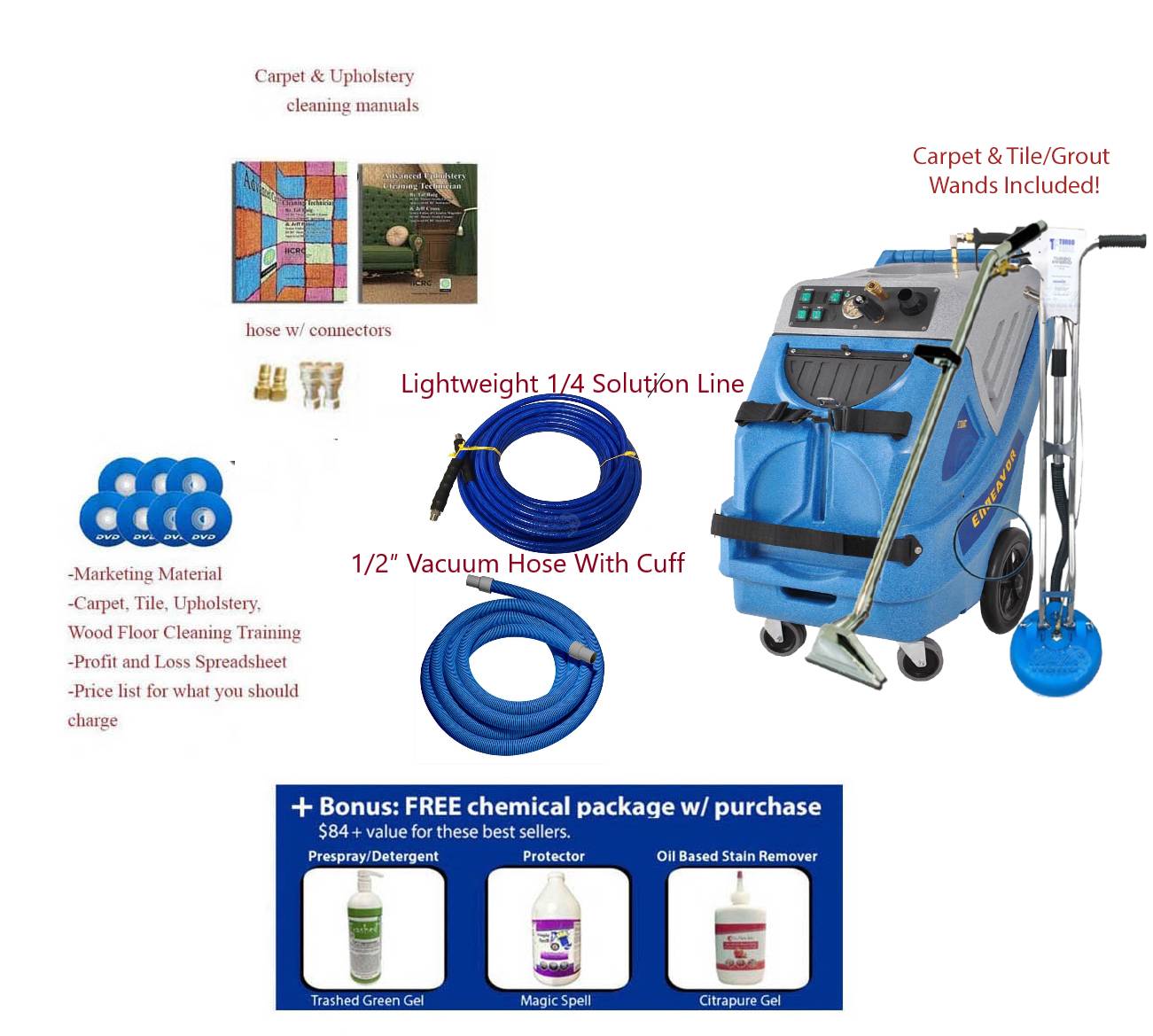Endeavor 13 Gallon 1200 PSI and Tile and Grout Cleaning Tools Package