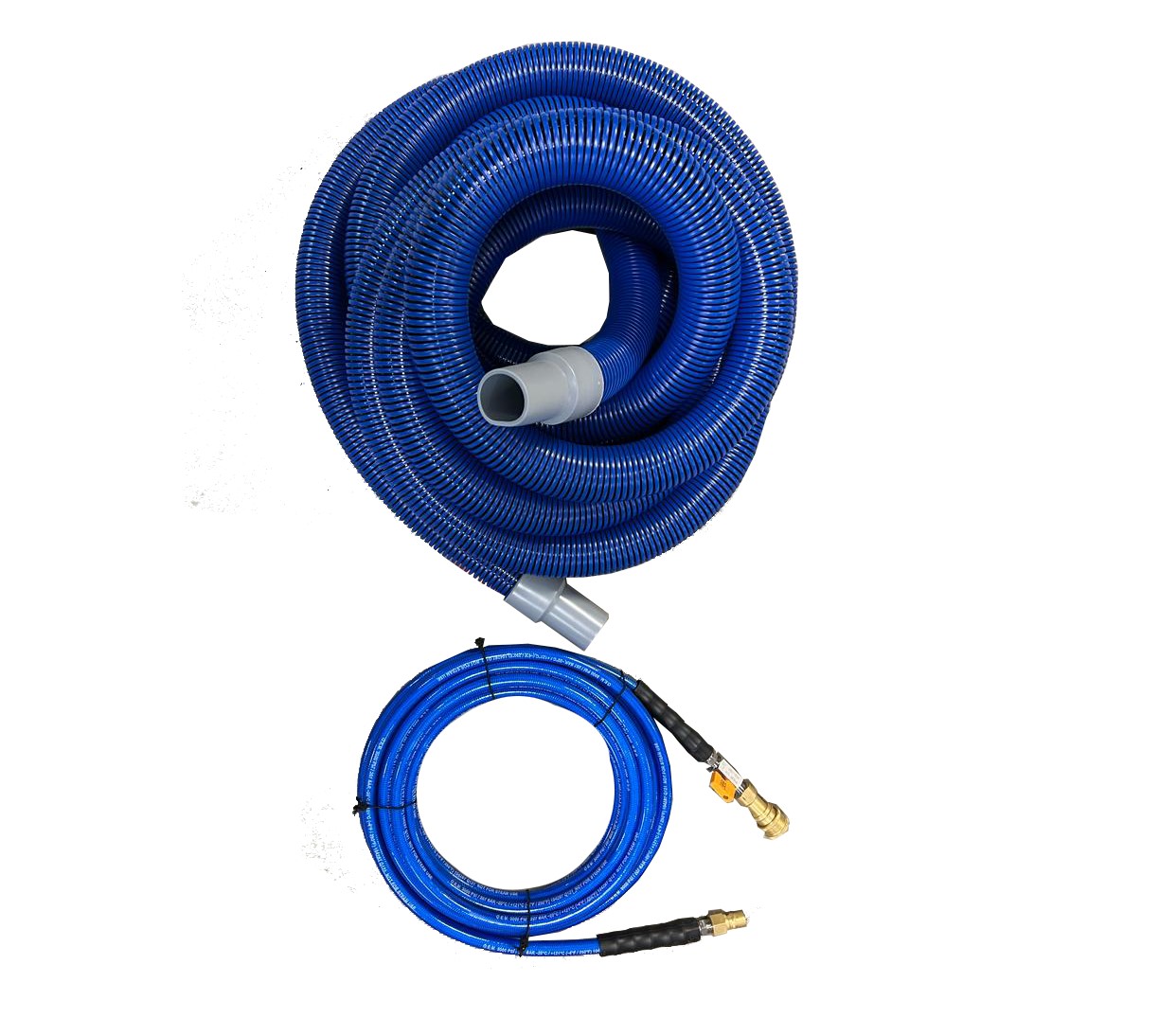 Carpet Cleaning Vacuum Solution Hoses 35' W/QD and 1 1/2 cuff for wand 